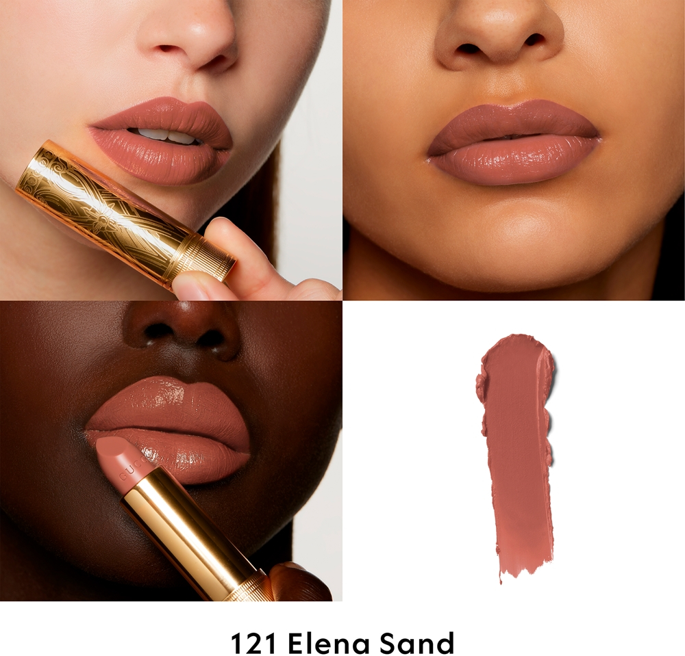 Gucci Gucci Beauty Rouge a Levres Satin Lipstick - Бархатная помада оттенок 121 Elena Sand, 3 g
