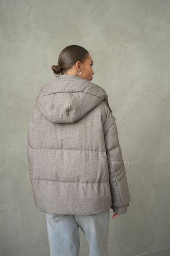 Шоколадный пуховик-трансформер на молнии