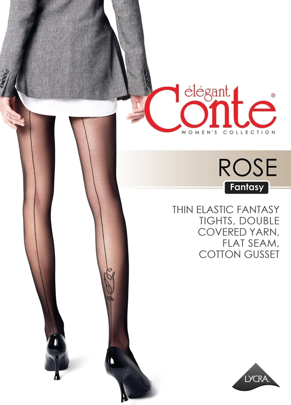 CONTE ROSE Колготки с имитацией шва и рисунком
