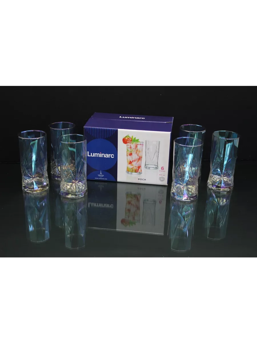 Набор высоких стаканов для напитков 6шт.