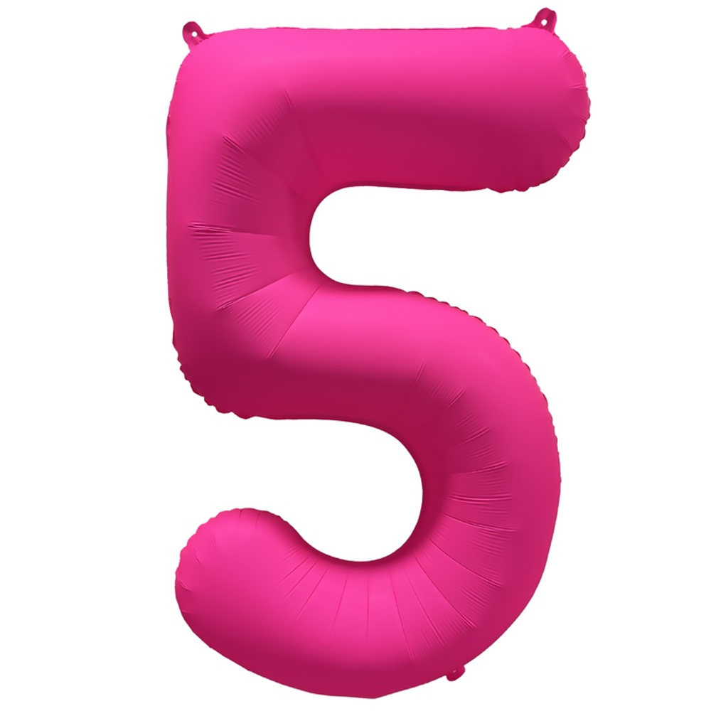 Шар фольгированный Цифра 5 101 см (Фуксия)