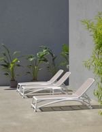 Шезлонг-лежак пластиковый Nardi Atlantico, белый, тортора