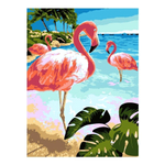 Картина по номерам 40*50см "Фламинго на пляже" (на подрам.) (Lori)