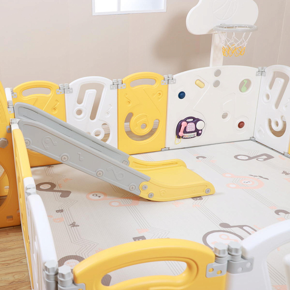 Манеж UNIX Kids SUPREME Music 160x160 Yellow