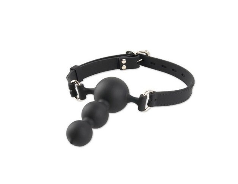 Кляп-страпон из силикона черный 9,5 см