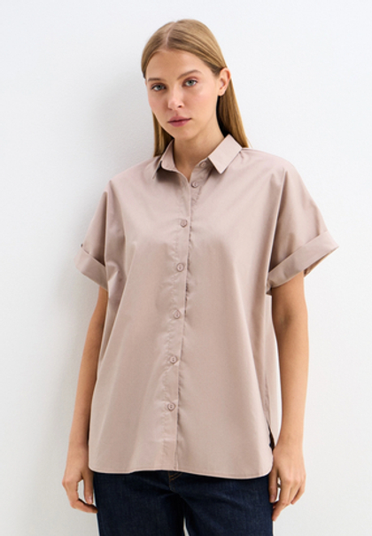 Рубашка с коротким рукавом, цвет бежевый