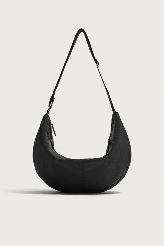 ZARA НЕЙЛОНОВАЯ СУМКА M, ЧЕРНЫЙ
