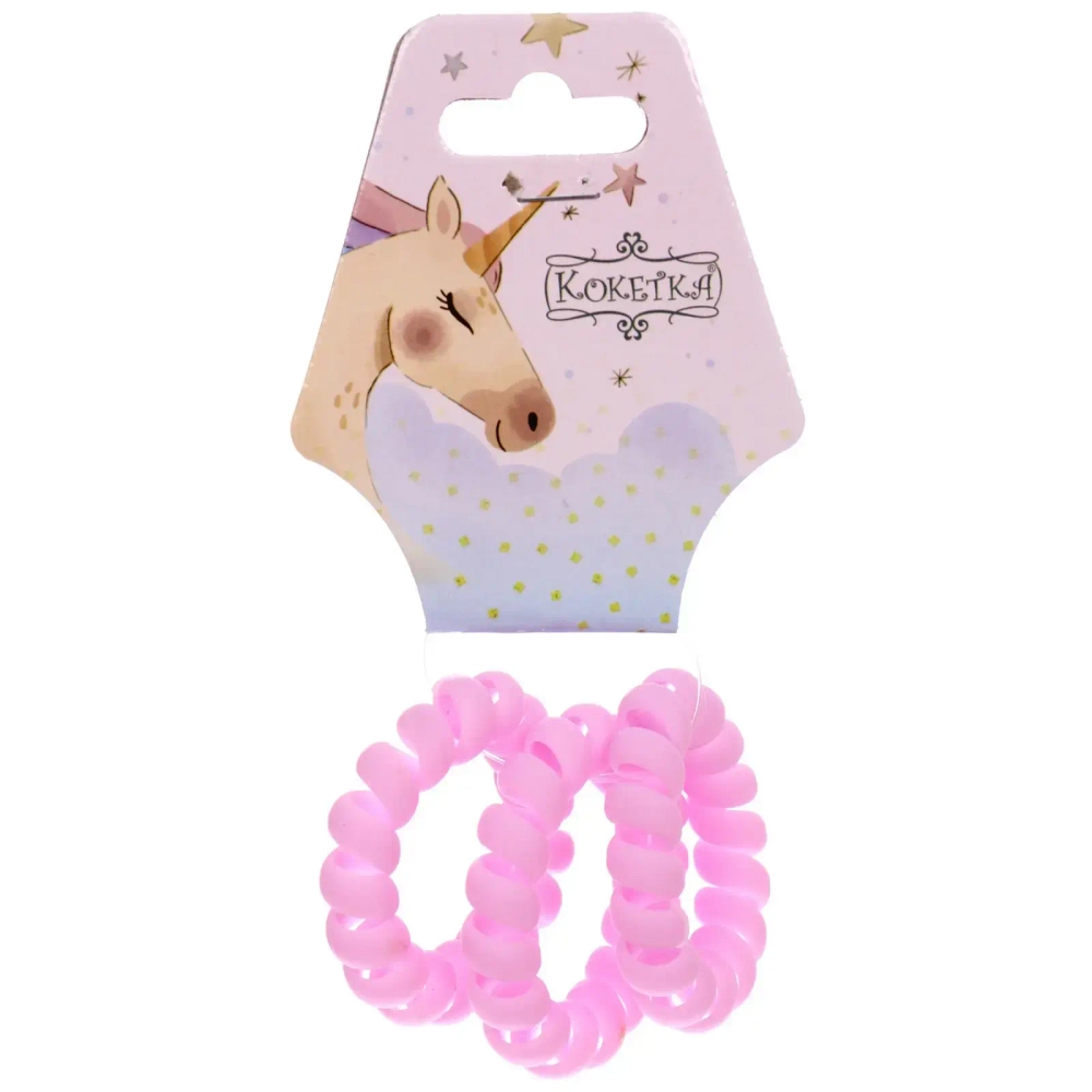 Резинки для волос силиконовые 3шт «ЕЖЕВИКА», цвет нежно-розовый, d-3,8см (Подвес Единорог)