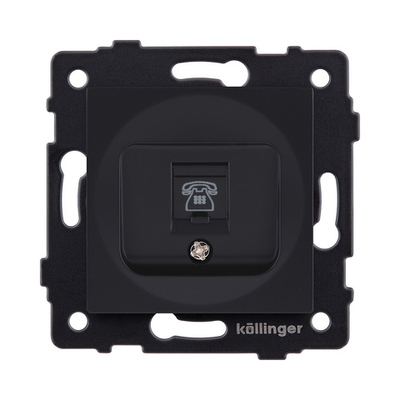 Розетка телефонная RJ11, черный матовый Kollinger REA-009BM для Aspekt, Eleganz, Reflex