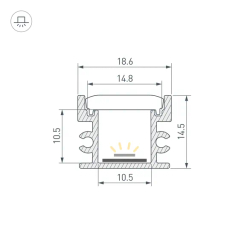 Профиль FLOOR18-H15-3000 ANOD BLACK (Arlight, Алюминий) 045672