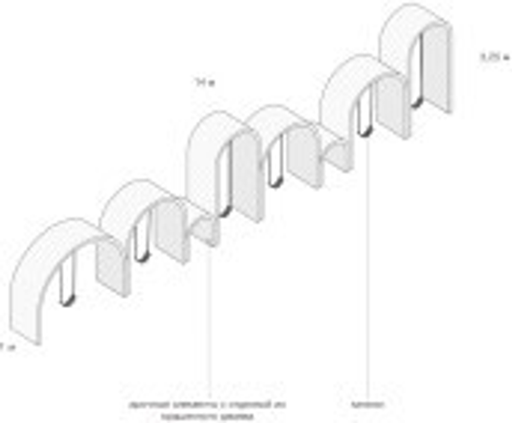 Арочные элементы с отделкой из крашеного дерева с качелями