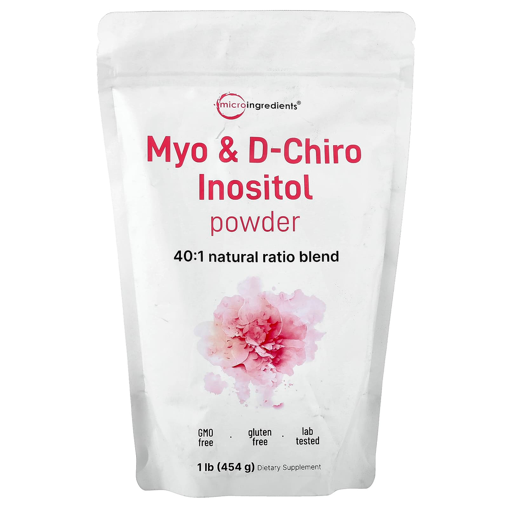 Micro Ingredients, мио- и D-хироинозитол в порошке, 454 г (1 фунт)