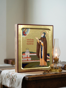 Икона Нила Столобенского, преподобного (ростовая) на дереве: 125 х 160 (Синопсисъ)