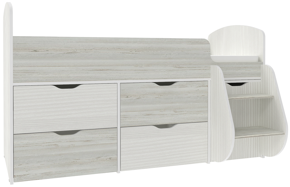 Кровать-чердак КарИВи Малыш 7 Белое Дерево Винтерберг