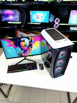 Игровой компьютер с Монитором 24 дюйма, i7-8700, ОЗУ-16GB, AMD Radeon RX580 8GB, SSD 1024GB, Windows 11