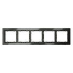 Рамка стеклянная VOLTUM S70 на 5 постов, (титан, стекло)