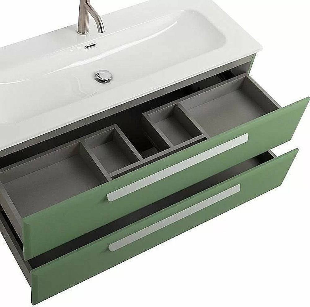 Тумба с раковиной Cezares ECO-CER-N 120 ECO-CER-N-1200-2C-SO-PS-P фисташковый софт