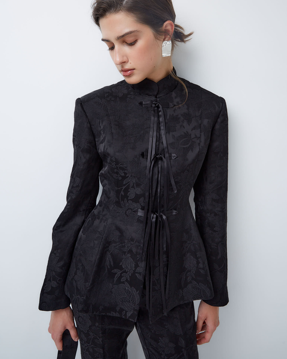 Жакет из жаккардовой вискозы Гуччи черный