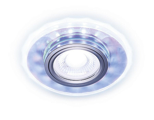 Встраиваемый точечный светильник со светодиодной лентой S211 PR хром/перамутровый /MR16+3W(LED COLD)