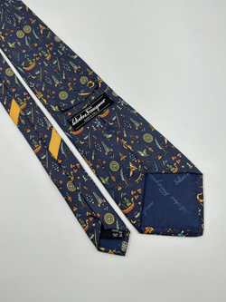 Галстук синий Salvatore Ferragamo