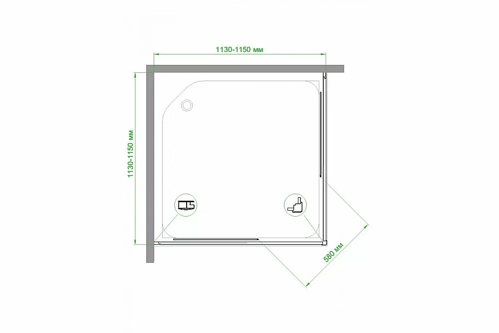 Душевой уголок Royal Bath HPD RB115HPD-C-BL 115х115 матовое стекло/профиль черный