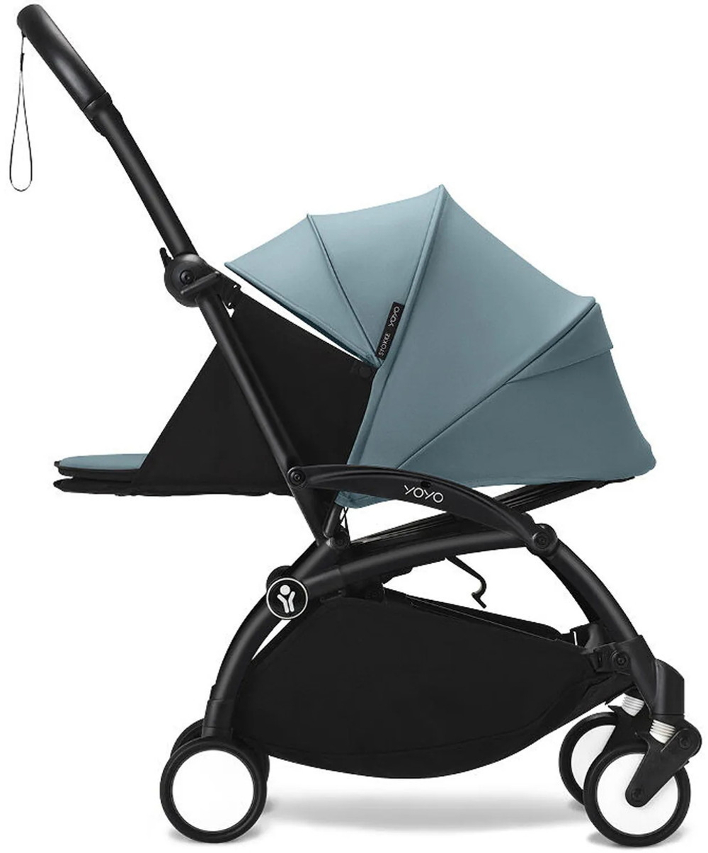 Коляска Stokke YOYO3 Newborn Shell - Newborn Pack рама чёрная Black 2 в 1 Aqua