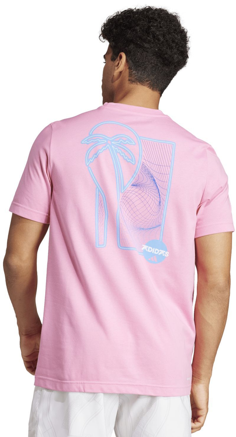 Мужская теннисная футболка Adidas Graphic Play Tennis T-Shirt - bliss pink