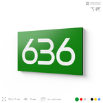 Номер на дверь 636, табличка на дверь для офиса, квартиры, кабинета, аудитории, склада, зеленая 120х70 мм, Айдентика Технолоджи