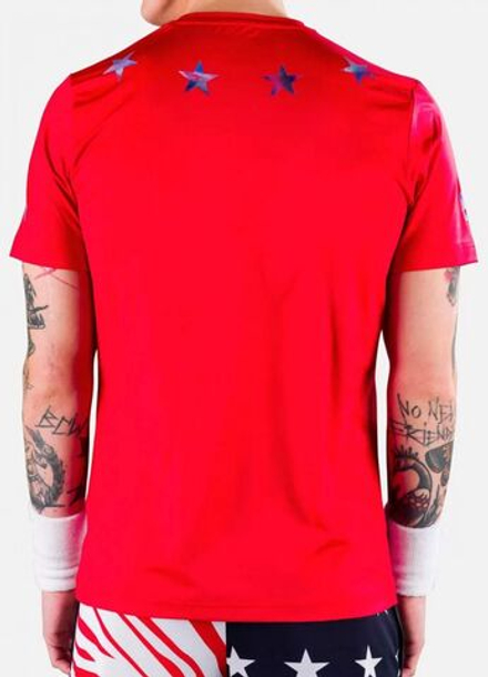 Мужская теннисная футболка Hydrogen Star Tech Tee Man - красный, небесный