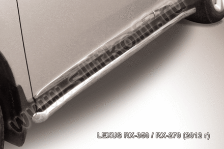 Пороги из нержавейки Lexus RX-350 RX-270 (2012-2015) d57 труба с гибами