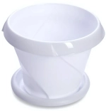 Кашпо для цветов пластиковое 9,2л d-31,7см «Флориана» с поддоном белый С388БEЛ