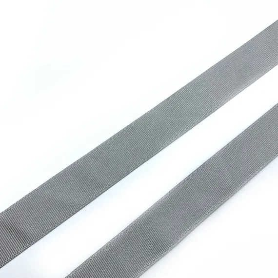 Репсовая лента (сантюр) 25мм, серая, Греция
