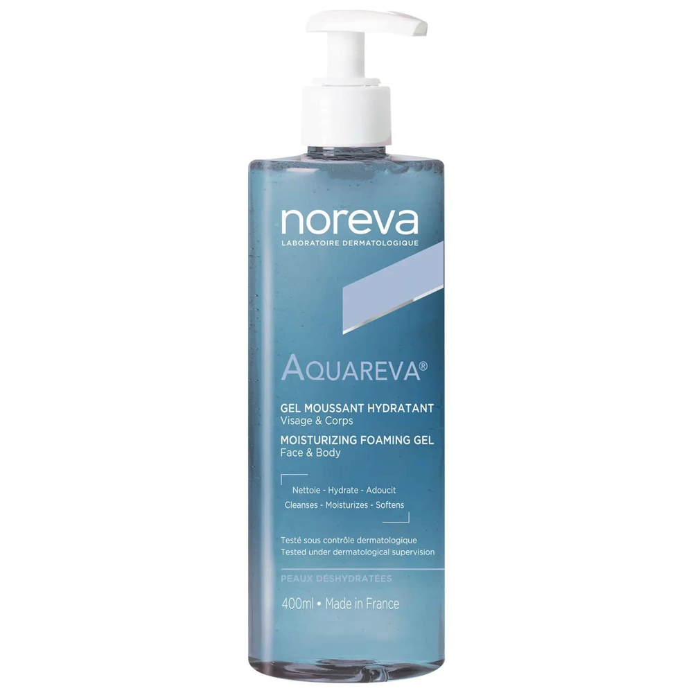 Норева Акварева Гель очищающий увлажняющий для лица и тела Noreva Aquareva Gel Moussant Hydratant 400 мл