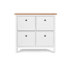 Обувница 4 ящика КЫМОР (HEMNES), 106х101х22 см, белый/светло-коричневый