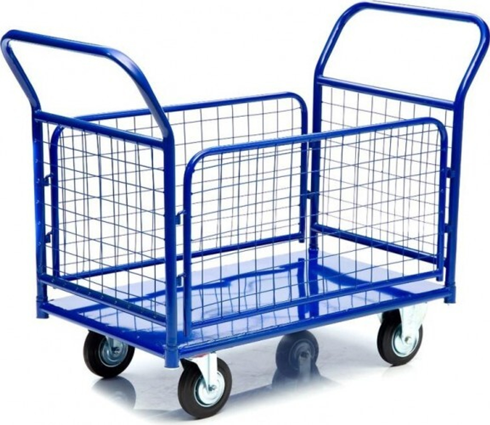 Тележка платформенная СТЕЛЛА-ТЕХНИК КПО-300 с бортами, 600х1000мм КПО-300-С-200-К