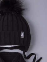 Шапка детская зимняя с помпоном и шарф