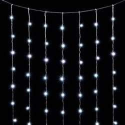 Светодиодный занавес 2*3 м., 600 белых LED ламп, облегченный, прозрачный провод ПВХ, LTC (PCL600NOT-10-2W)