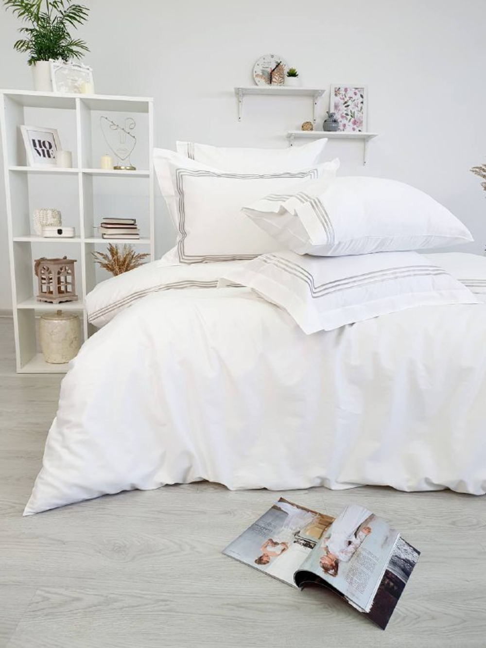 Постельное белье 2 спальное евро макси Tivolyo home Line крем/бежевое