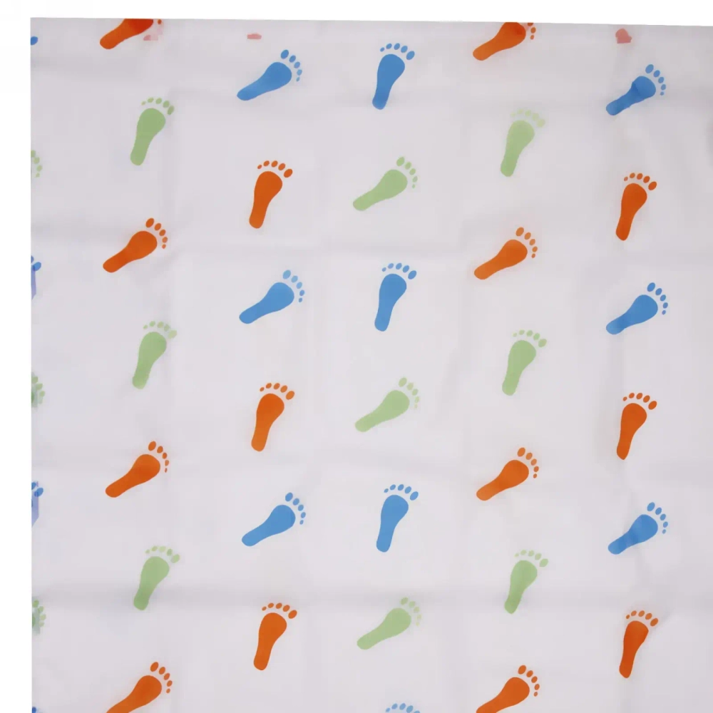 Штора для ванной PVC 170*180"Следы» 10 колец