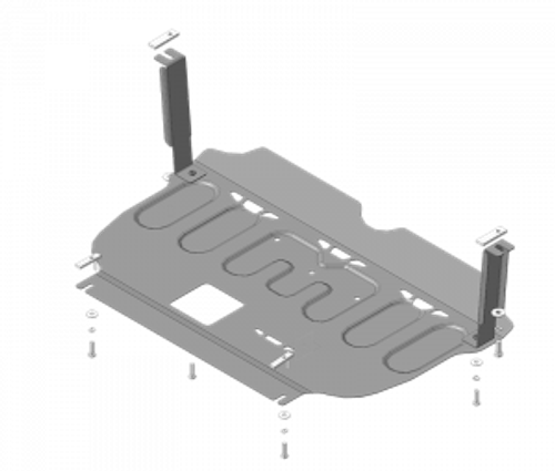 Защита картера двигателя, КПП (2 мм, сталь) для Kia Sportage 2016-2018, 2018-2022, Hyundai Tucson 2015-2018, 2018-2021 Motodor.71011