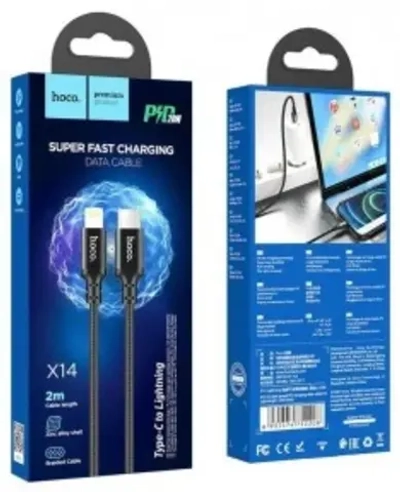 Кабель HOCO X14 Type-C-Lightning PD20W 3А 1м Nylon Black