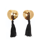 Пэстисы Notabu BDSM в форме сердец с кисточками золотые