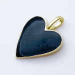 Подвеска Сердце, цвет золото+черный, размер 24*19 мм, цена за 1 шт