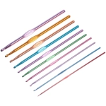 Крючки вязальные металлически в футляре 22шт «Favorite Hous», цвет как на фото, от 0,65мм до 6,5мм 22шт (футляр фиолетового цвета)