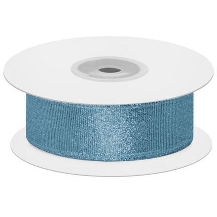 Лента Парча (2,5 см*22,85 м) Мерцающий блеск, Лазурный, Металлик, 1 шт.