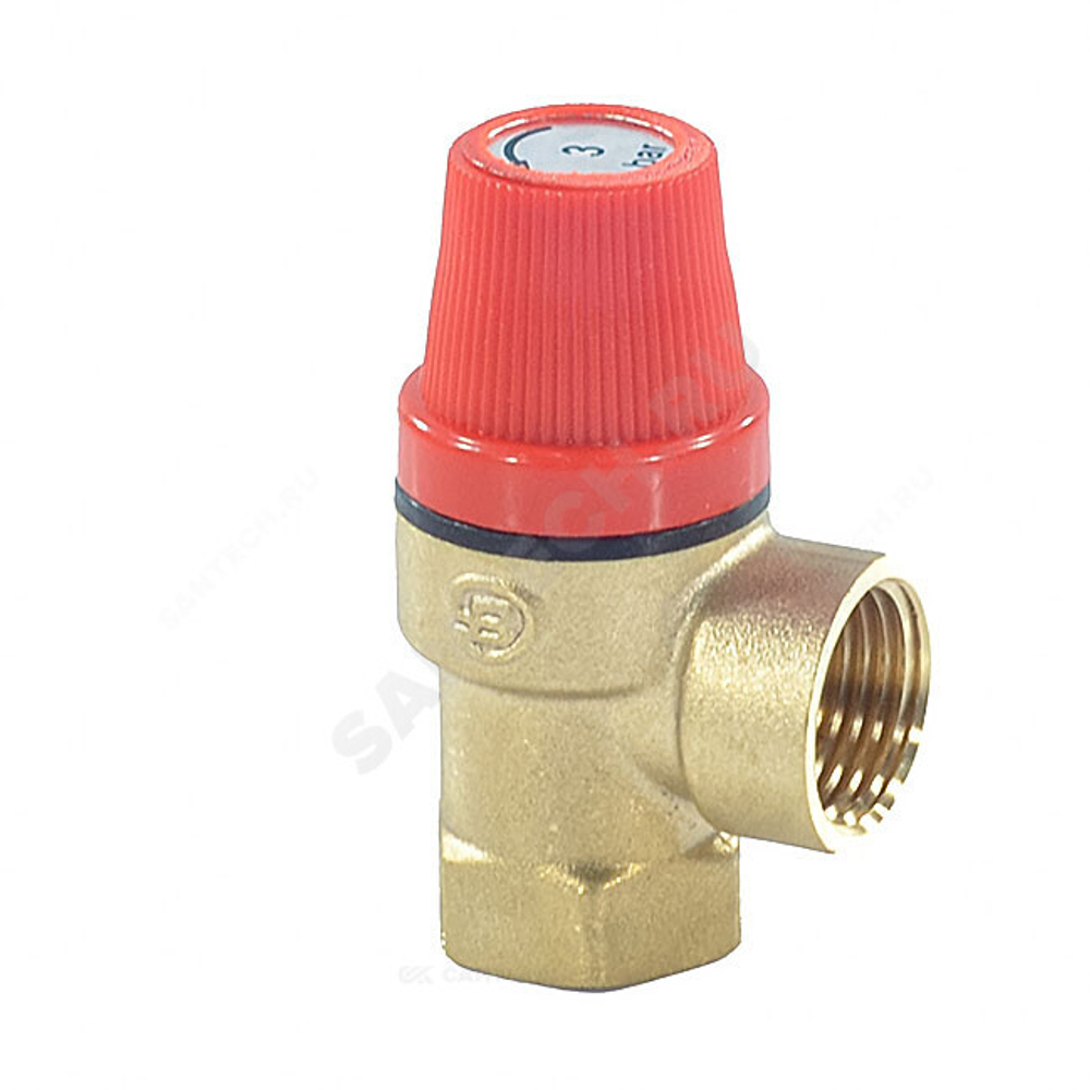 Клапан предохранительный угловой латунь Ду 15х15 ВР G1/2"хG1/2" Рср=1.5бар Benarmo