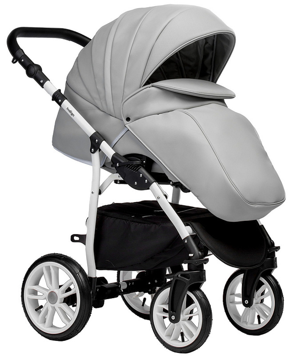 Детская коляска Indigo Indigo Special New 2 в 1 Is04 серая кожа