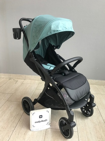 Коляска прогулочная Peppy Latina ART (mint fresh) мятная, вышивка