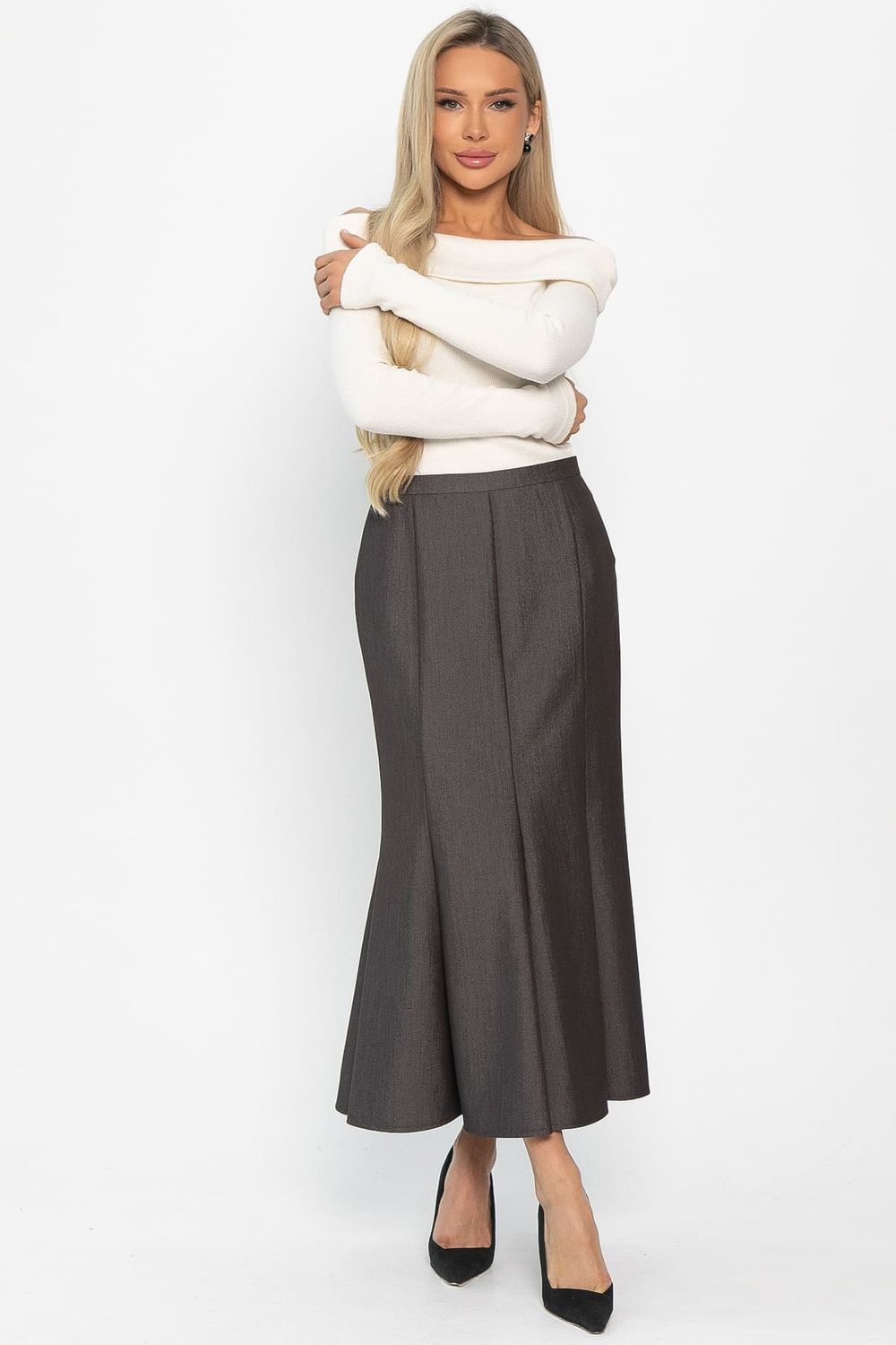 Юбка годе Изящный силуэт (коричневая) Ю14859-3М LT Collection