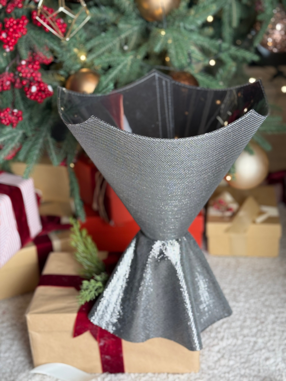 Платье Мерцание (пятиугольник). Цвет:Серебристый.